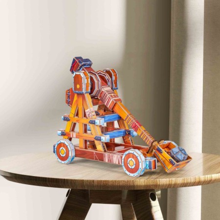Joc Educativ STEM National Geographic puzzle 3D Catapulta 84 piese si brosura in romana